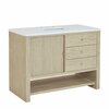 James Martin Vanities Single 48'' Single Vanity, Sunwashed Oak w/ 3 CM White Zeus Quartz Top D404-V48-SWO-3WZ